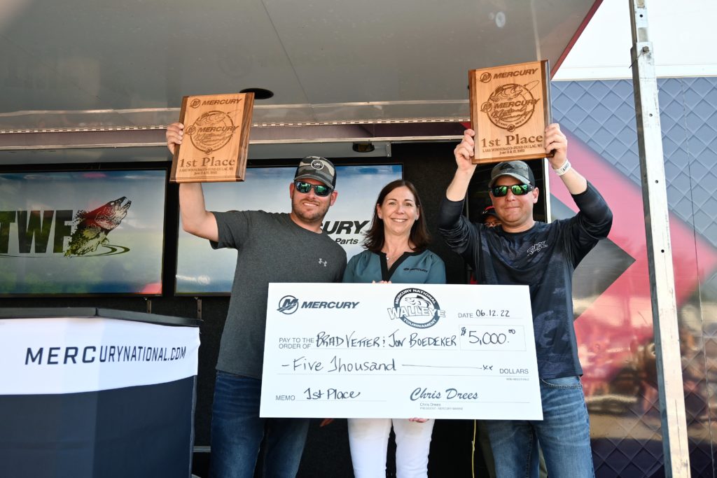 2022 Mercury National Walleye Tournament Champions Brad Vetter and Jon